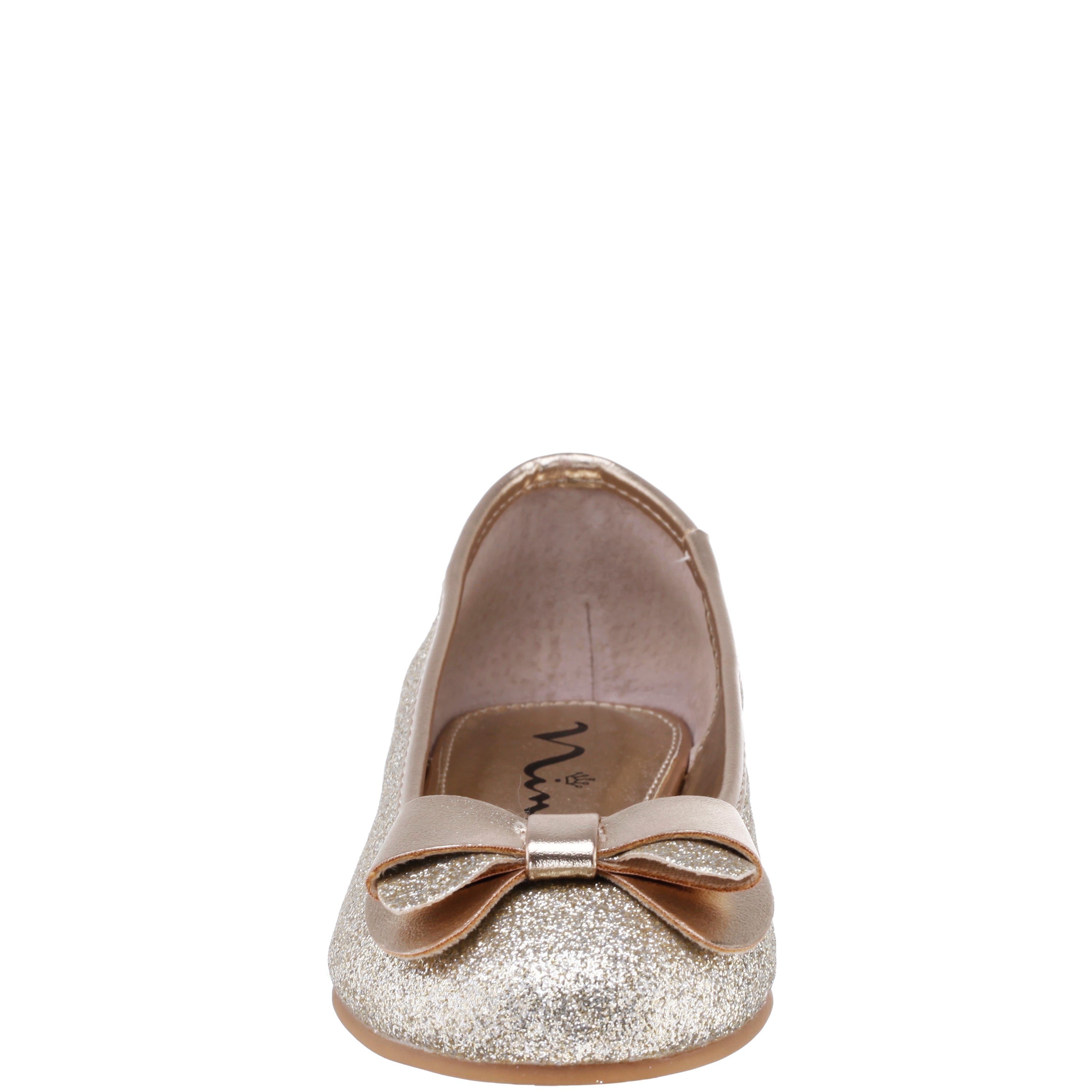 Girls Kenzee Platino Glitter Ballet Flats | Nina Shoes