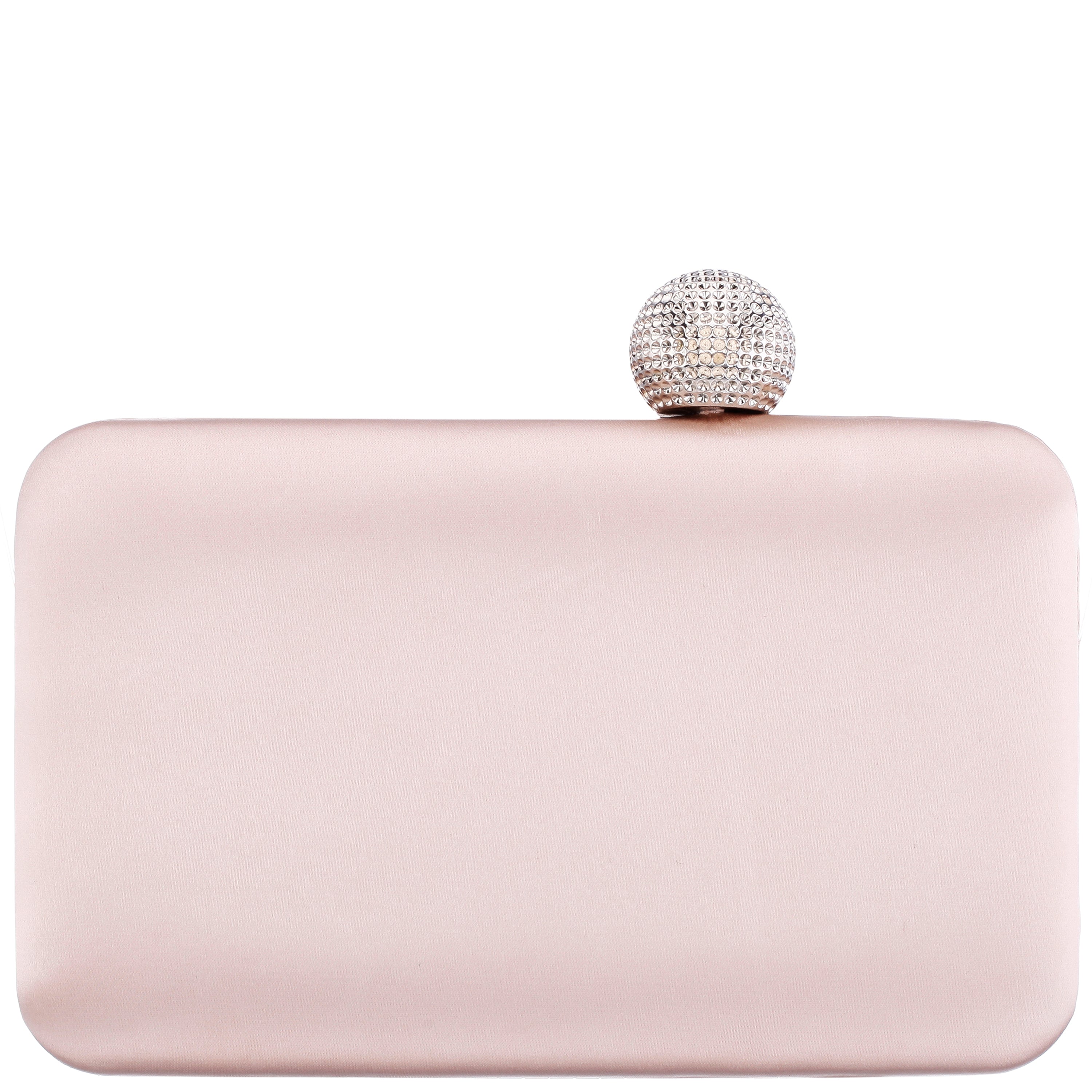 Womens Kimberly Pearl Rose Satin Minaudiere With Crystal Clasp
