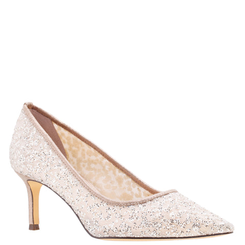 Silver, glittery, high heeled shoes (without a ridiculous price