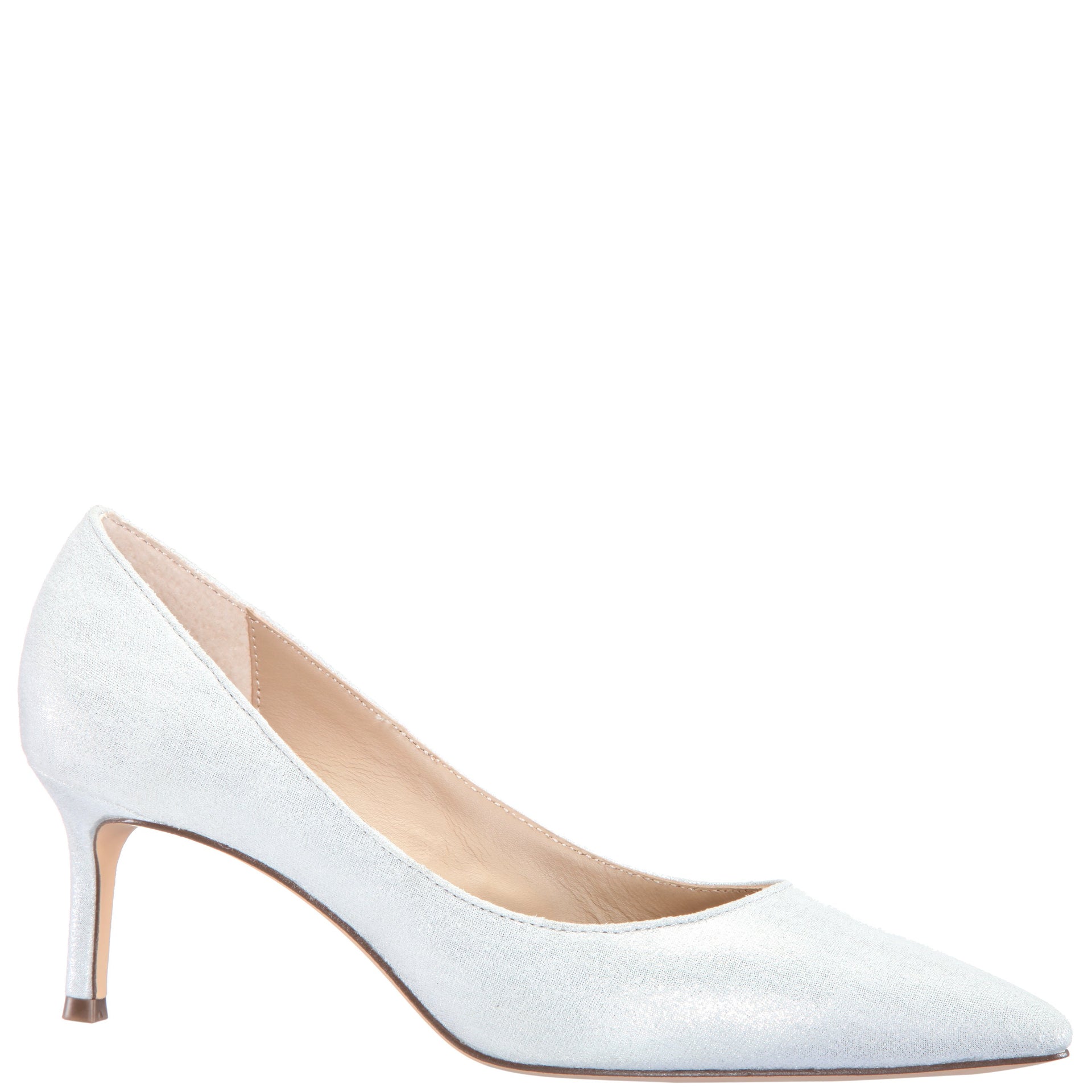 Womens Nina60 True Silver Suedette Mid-Heel Classic Pump  display picture 1
