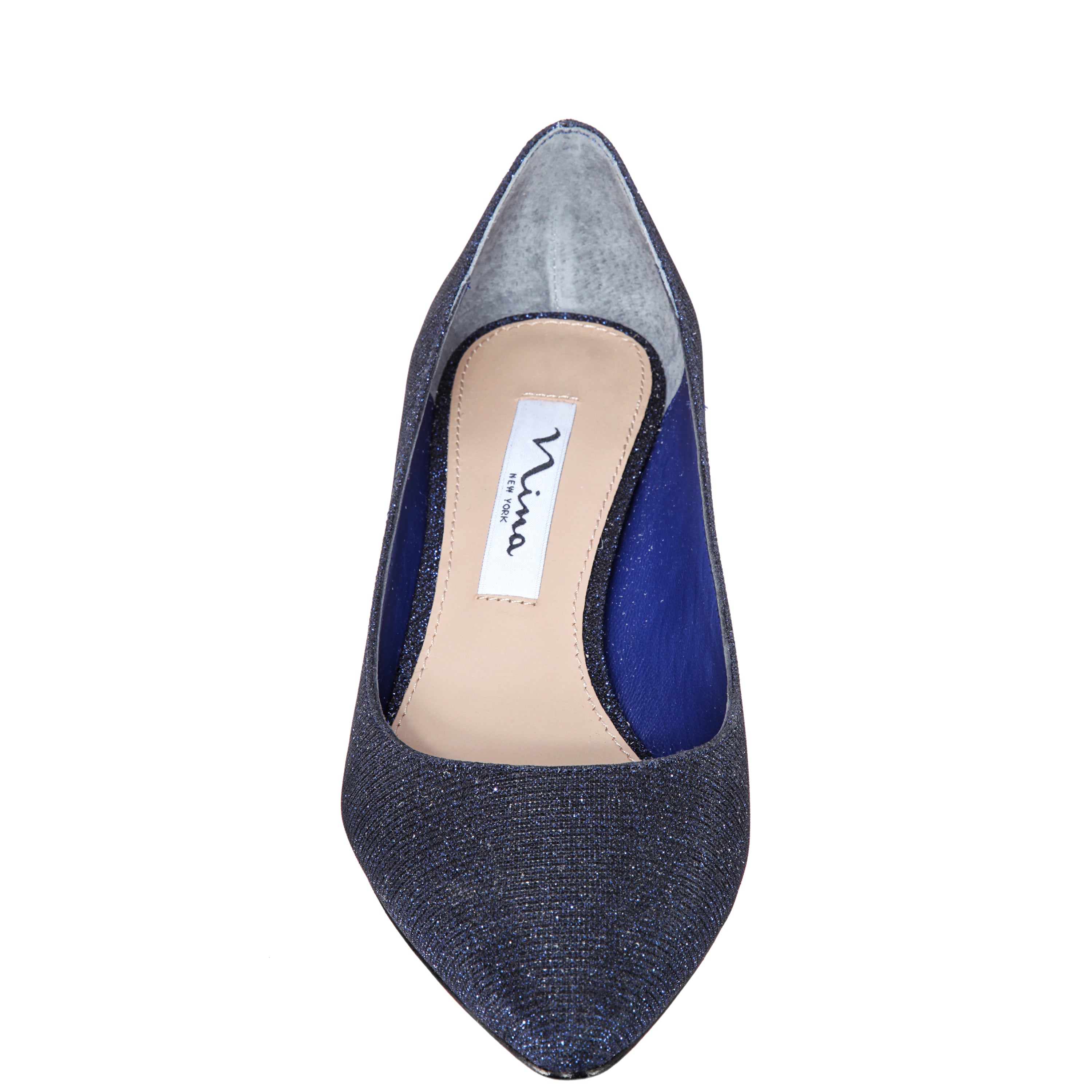 Womens Nina60 Navy Metallic Textured Mid-Heel Classic Pump | Nina