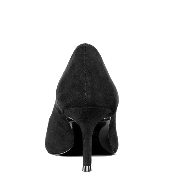 Womens Nina60 True Black Suedette Mid-heel Classic Pump | Nina Shoes