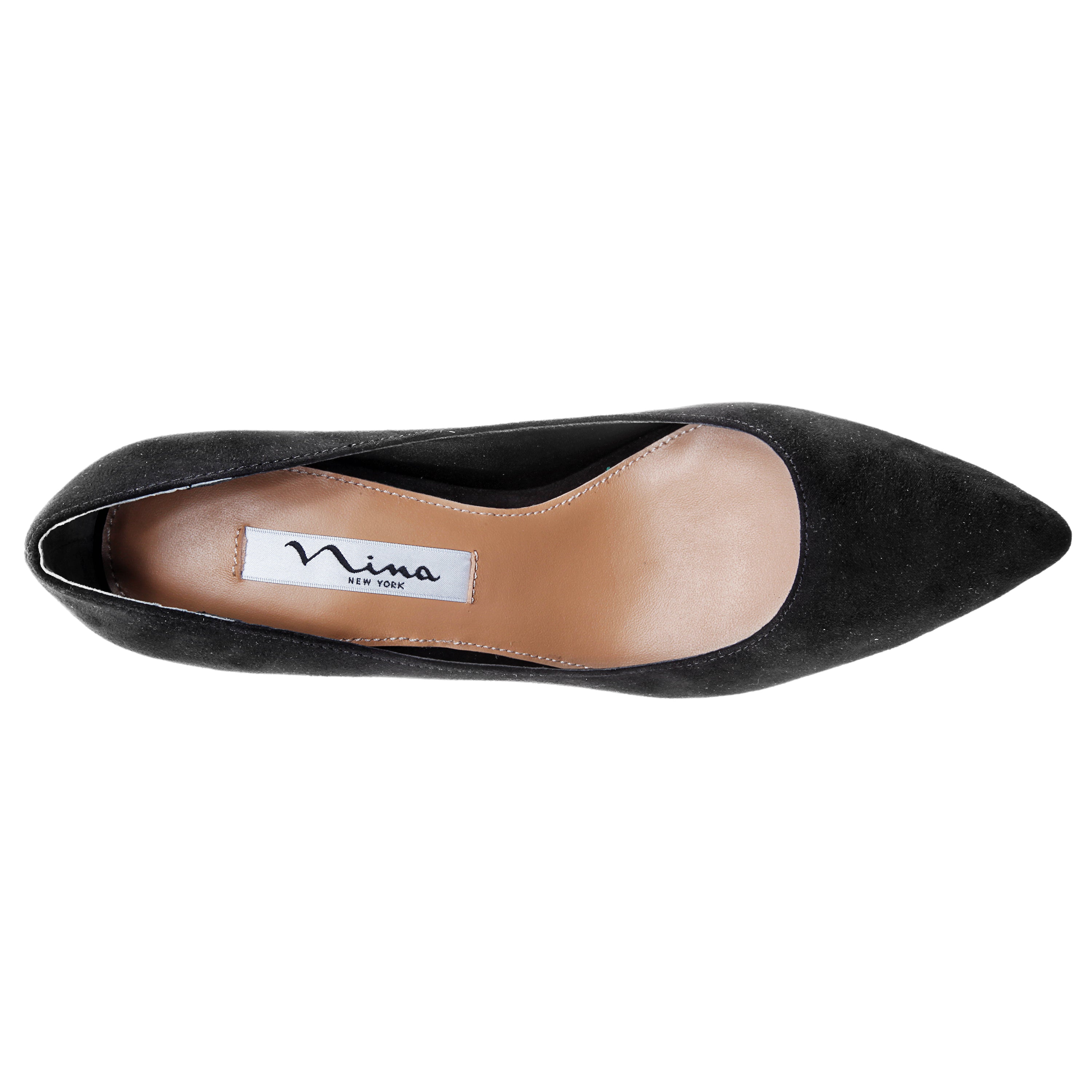 Womens Nina85 Blacksuedette High-Heel Classic Pump | Nina Shoes