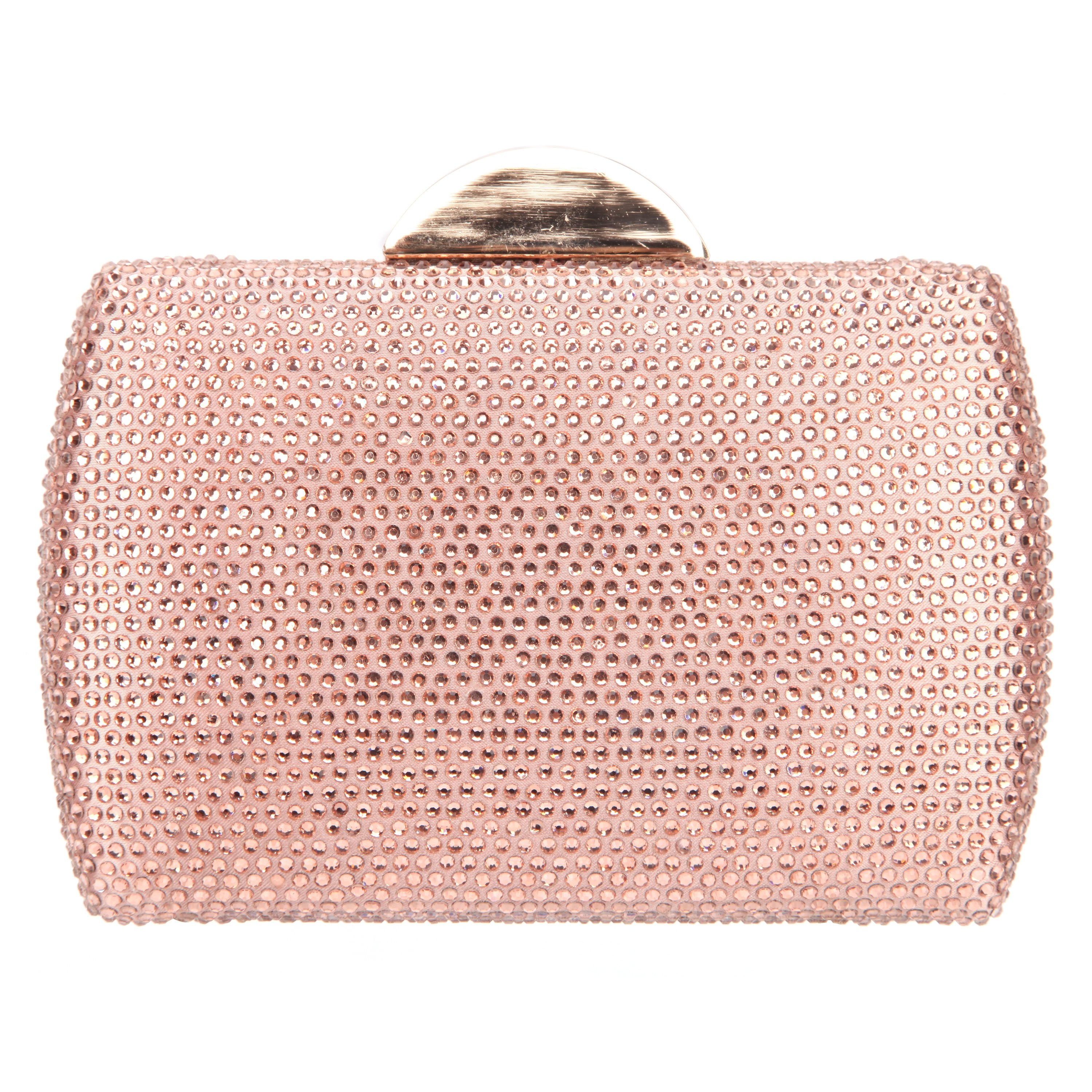 Womens Pacey Rose Gold Allover Crystal Minaudiere | Nina Shoes