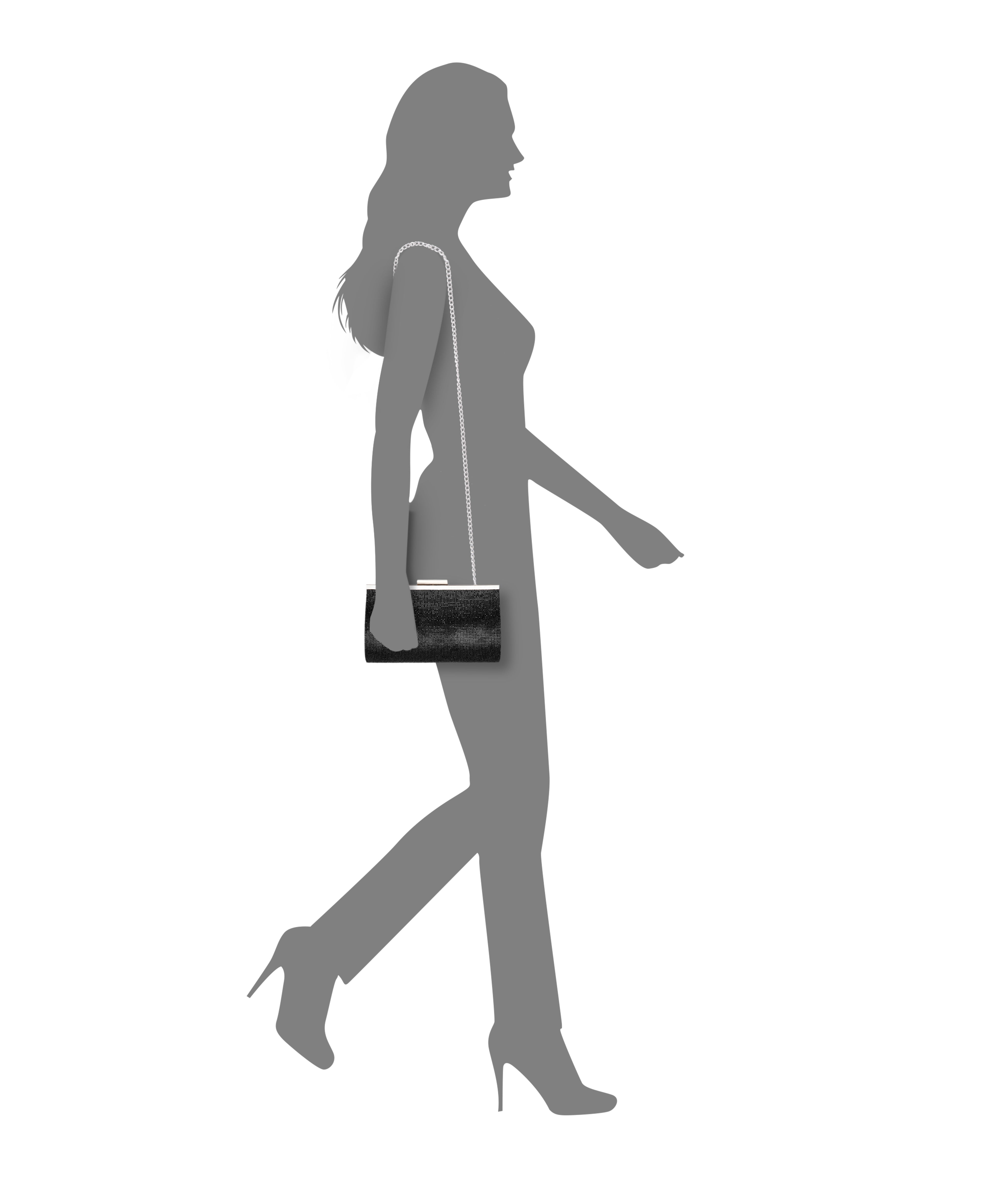Womens Winslet Black Crystal Frame Clutch | Nina Shoes