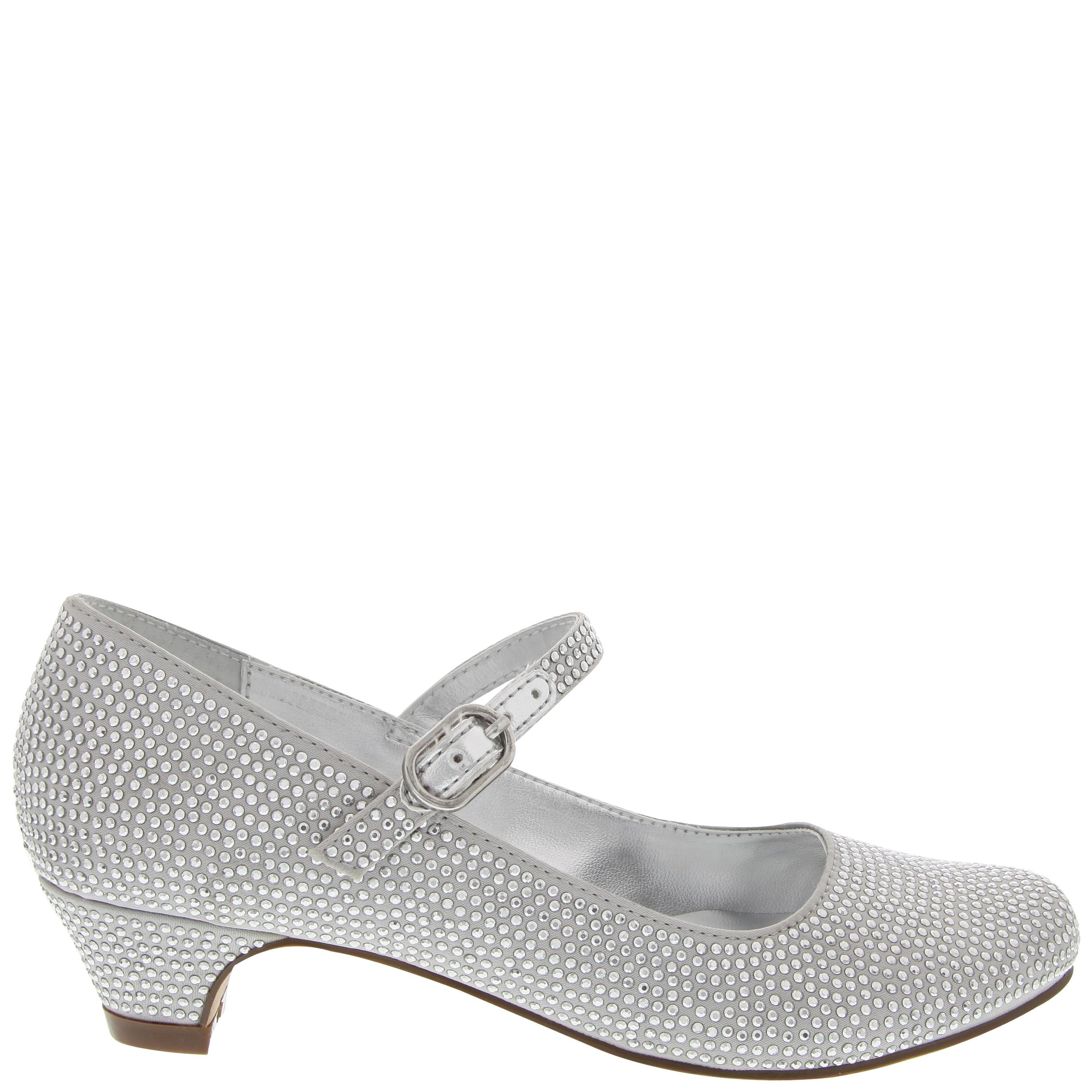 Girls Zelia Silver Studded Dress Shoes | Nina Shoes